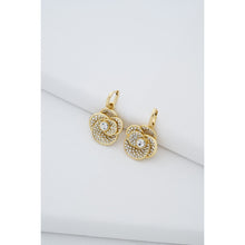 Load image into Gallery viewer, ted baker florence: crystal flower gold tone, crysatal drop earrings