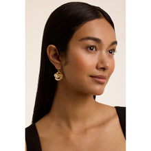 Load image into Gallery viewer, ted baker florence: crystal flower gold tone, crysatal drop earrings