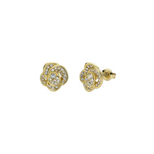 Load image into Gallery viewer, ted baker florine: crystal flower stud earrings gold tone, clear crystal