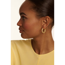Load image into Gallery viewer, ted baker tiyaa: twisted pearl hoop earrings gold tone