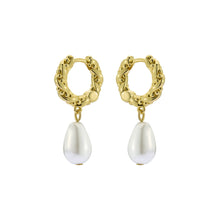 Load image into Gallery viewer, ted baker tilly: twisted pearl drop earrings gold tone