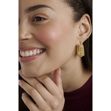 Load image into Gallery viewer, ted baker bollie: crystal bobble gold tone hoop earrings
