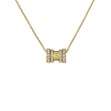 Load image into Gallery viewer, ted baker romie: crystal roll multi pendant necklace gold tone clear crystal