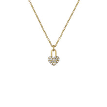 Load image into Gallery viewer, ted baker paige: pave crystal padlock pendant necklace gold tone clear crystal