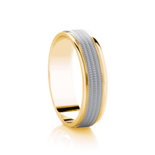 Load image into Gallery viewer, Gent's Wedding Ring Two/Tone Design