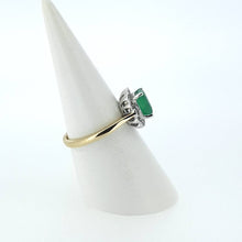 Load image into Gallery viewer, 9kt Yellow Gold - Emerald Cut Emerald and Diamond Ring
