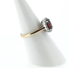 Load image into Gallery viewer, 9kt Yellow Gold - Oval Garnet &amp; Diamond ring

