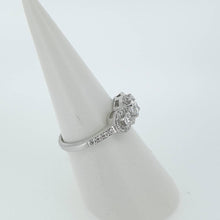 Load image into Gallery viewer, 10kt White Gold - Three Stone Diamond Cluster Engagement Ring
