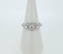 Load image into Gallery viewer, 10kt White Gold - Three Stone Diamond Cluster Engagement Ring
