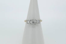 Load image into Gallery viewer, 9kt Yellow Gold - 3 Stone Diamond Cluster Engagement ring
