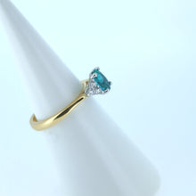 Load image into Gallery viewer, 18ct Yellow Gold Emerald &amp; Diamond Engagement Ring
