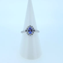 Load image into Gallery viewer, 9ct White Gold Tanzanite &amp; Diamond Dress Ring
