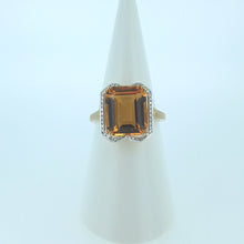 Load image into Gallery viewer, 9ct Yellow Gold Citrine &amp; Diamond Dress Ring
