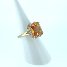 Load image into Gallery viewer, 9ct Yellow Gold Citrine &amp; Diamond Dress Ring
