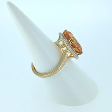 Load image into Gallery viewer, 9ct Yellow Gold Citrine &amp; Diamond Dress Ring
