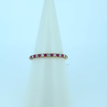 Load image into Gallery viewer, 9ct Yellow Gold 15 Stone Ruby &amp; Diamond Eternity Ring
