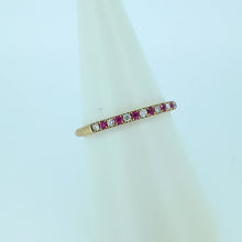 Load image into Gallery viewer, 9ct Yellow Gold 15 Stone Ruby &amp; Diamond Eternity Ring
