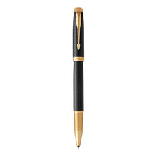 Load image into Gallery viewer, parker im rollerball premium black gold trim fine pen
