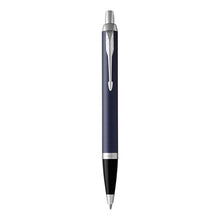 Load image into Gallery viewer, parker im ballpoint blue chrome trim medium point blue pen
