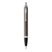 Load image into Gallery viewer, parker im ballpoint dark espresso chrome trim medium point blue pen
