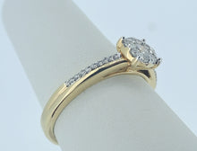 Load image into Gallery viewer, 9kt Yellow Gold - Diamond Cluster And Shoulder Set Ring
