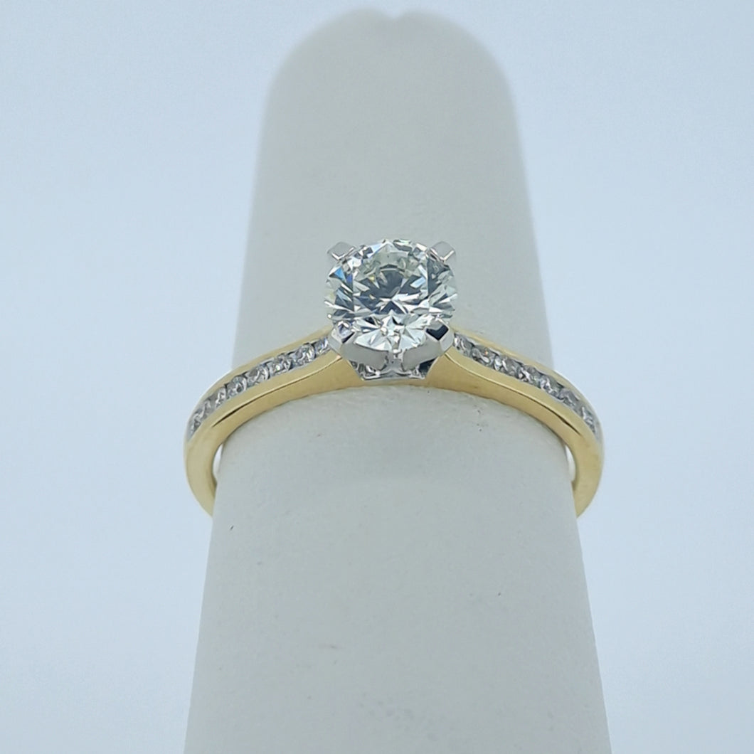18kt Yellow Gold - Channel Set Lab Diamond Engagement Ring