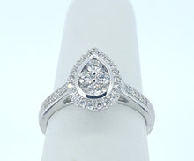 Load image into Gallery viewer, 9kt White Gold - Diamond Pear Shaped Cluster Engagement Ring
