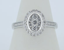 Load image into Gallery viewer, 9kt White Gold - Oval Diamond Cluster Engagement Ring
