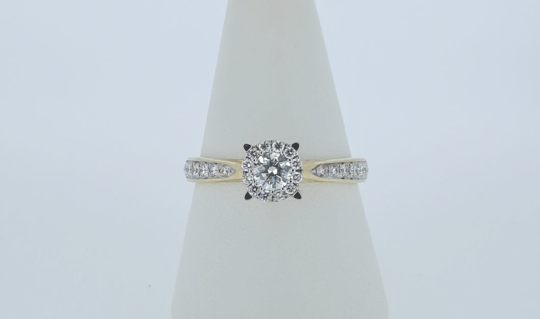 9kt Yellow Gold - Solitaire Diamond Engagement Ring