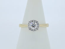 Load image into Gallery viewer, 9kt Yellow Gold - Diamond Solitaire Cluster Engagment Ring
