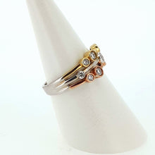 Load image into Gallery viewer, 9kt Yellow, White and Rose Gold - Diamond Bubble Ring
