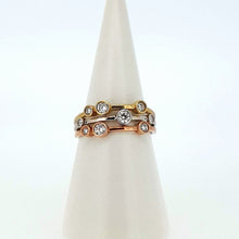 Load image into Gallery viewer, 9kt Yellow, White and Rose Gold - Diamond Bubble Ring
