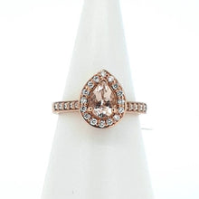 Load image into Gallery viewer, 9kt Rose Gold - Pear Morganite and Diamond Ring
