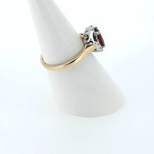 Load image into Gallery viewer, 9kt Yellow Gold - Oval Garnet &amp; Diamond ring
