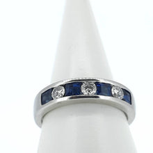 Load image into Gallery viewer, Platinum 950 - Diamond and Sapphire Eternity Ring
