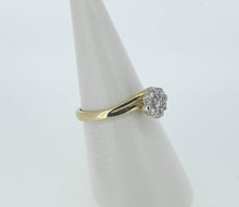 Load image into Gallery viewer, 9kt Yellow Gold - Diamond Solitaire Cluster Engagement Ring
