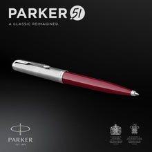 Load image into Gallery viewer, parker 51 ballpoint pen burgundy barrel with chrome trim medium point with black ink refill
