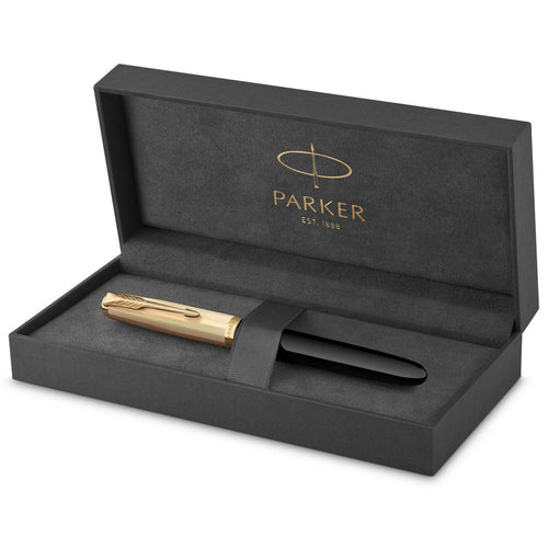 Parker IM Duo Gift Set with Ballpoint Pen & Fountain Pen, Gloss Black with  Gold Trim, Blue Ink Refill & Cartridge