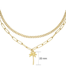 Load image into Gallery viewer, necklace beachy palm double chain
