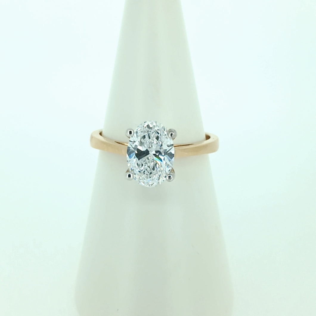 18kt Yellow Gold -  Oval Lab Diamond Engagement Ring