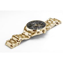 Load image into Gallery viewer, roamer pro chronograph gents gold plated black dial bracelet watch
