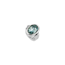 Load image into Gallery viewer, uno de 50 orion 17.5mm ring in metal clad with silver with swarovski� elements.
