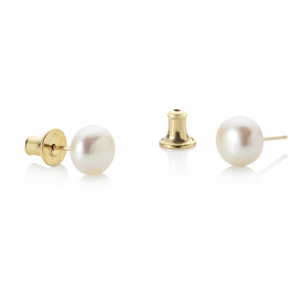 Jersey Pearl - 9kt Yellow Gold Pearl Stud Earrings