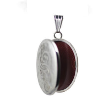 Load image into Gallery viewer, Silver Handmade Oval Engraved Locket

