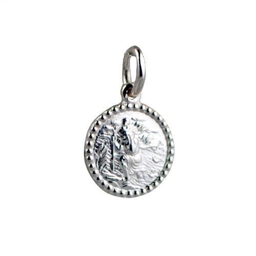 Silver St. Christopher Medal with Beaded Edge
