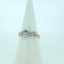Load image into Gallery viewer, 9ct Yellow Gold 2 Stone Lab Diamond Engagement Ring
