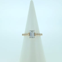 Load image into Gallery viewer, 18ct Yellow Gold Emerald Cut Lad Diamond Engagement Ring
