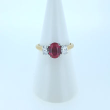 Load image into Gallery viewer, 18ct Yellow Gold Lab Diamond and Ruby Ring
