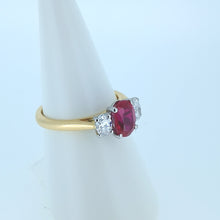 Load image into Gallery viewer, 18ct Yellow Gold Lab Diamond and Ruby Ring
