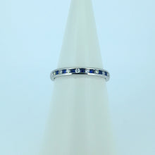 Load image into Gallery viewer, 9ct White Gold 15 Stone Sapphire &amp; Diamond Ring
